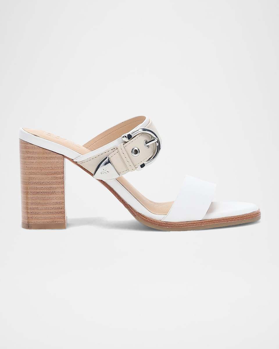 Stella Leather Buckle Dual-Band Sandals